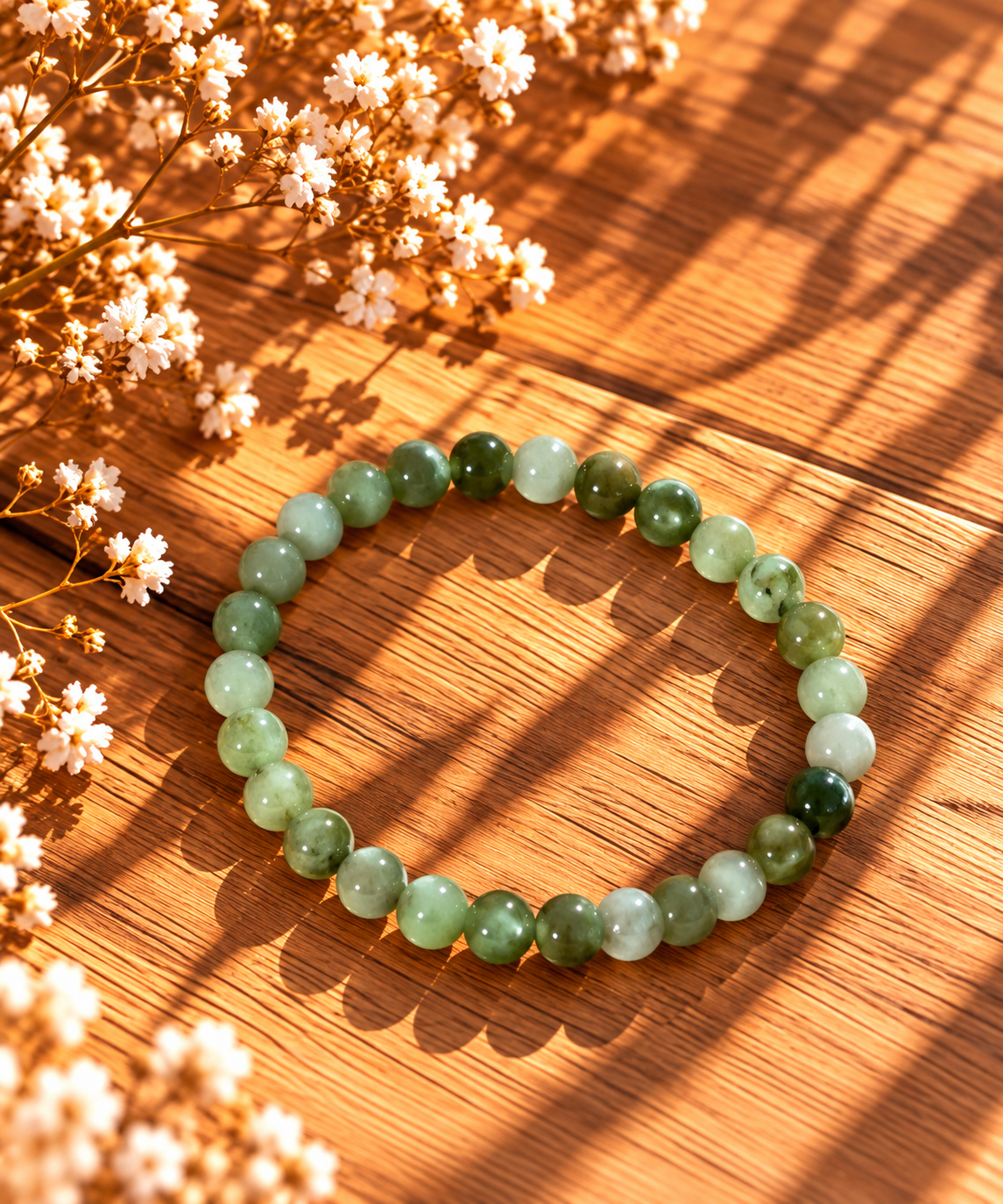 BRACELET BOULE 06MM JADE DE BIRMANIE A