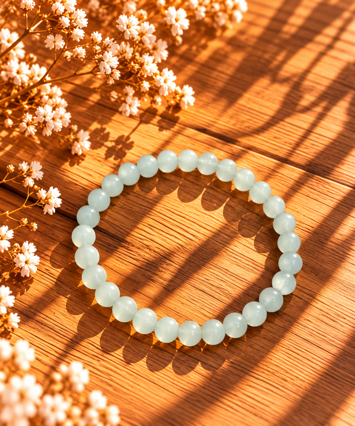 BRACELET BOULE 06MM AIGUE MARINE BRÉSIL A