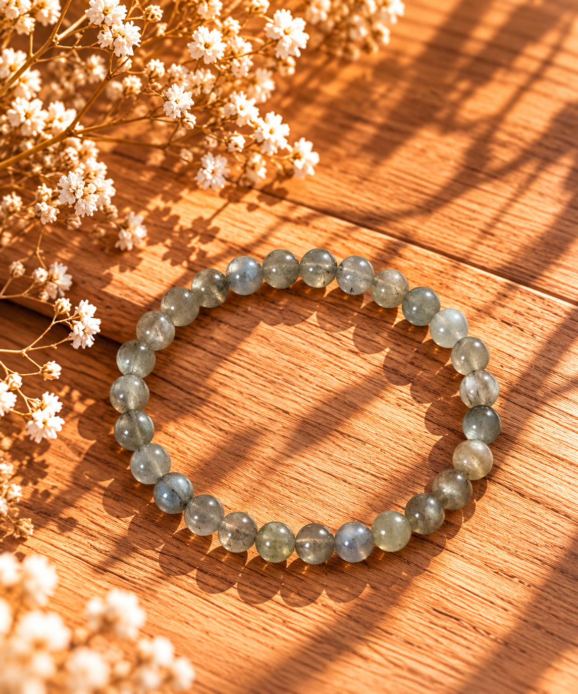 BRACELET BOULE 06MM LABRADORITE A