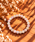 BRACELET BOULE 08MM KUNZITE CHAUFFÉE ET TRAITÉE BRÉSIL A