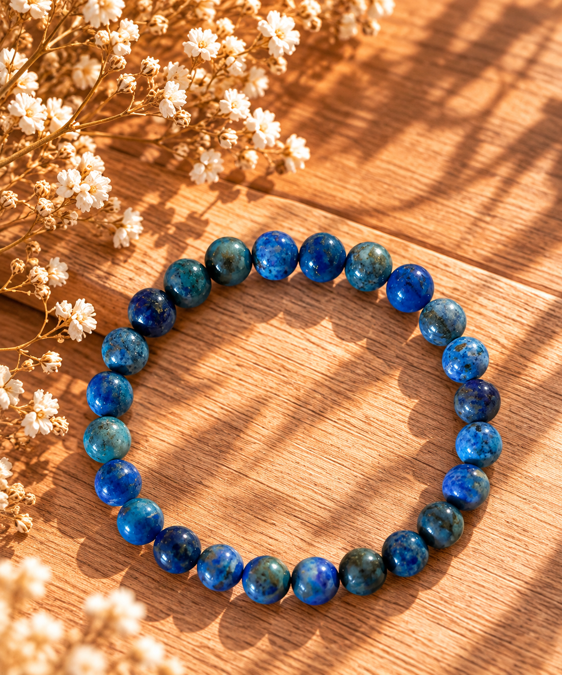 BRACELET BOULE 06MM LAPIS LAZULI AB