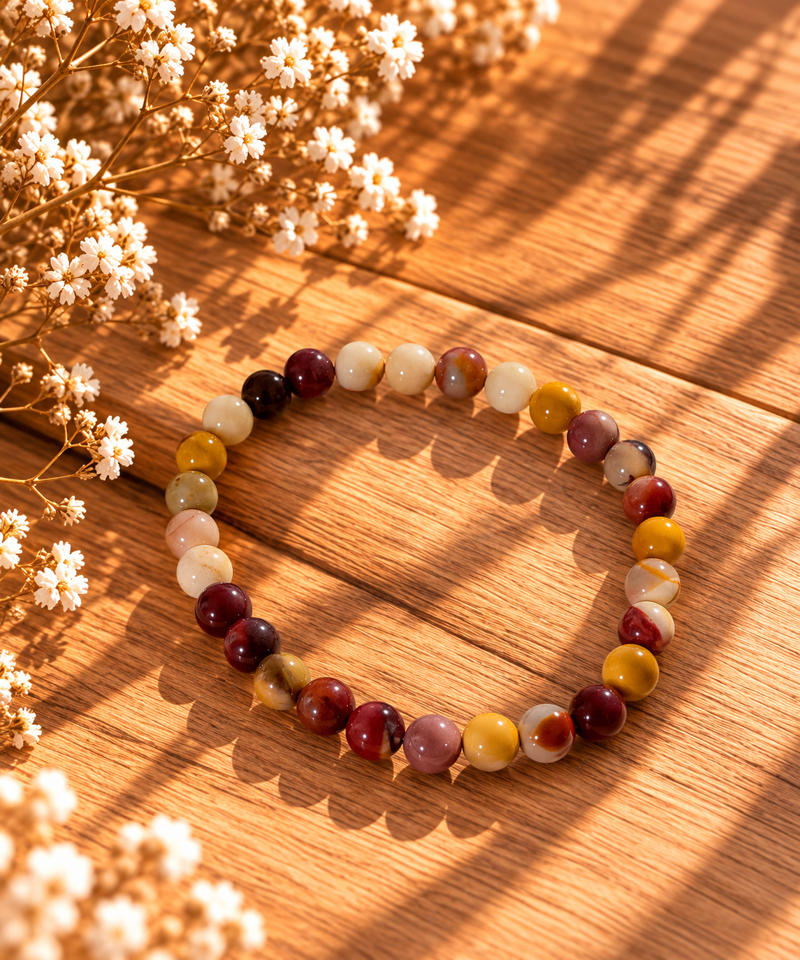 BRACELET BOULE 06MM JASPE MOKAÏTE A
