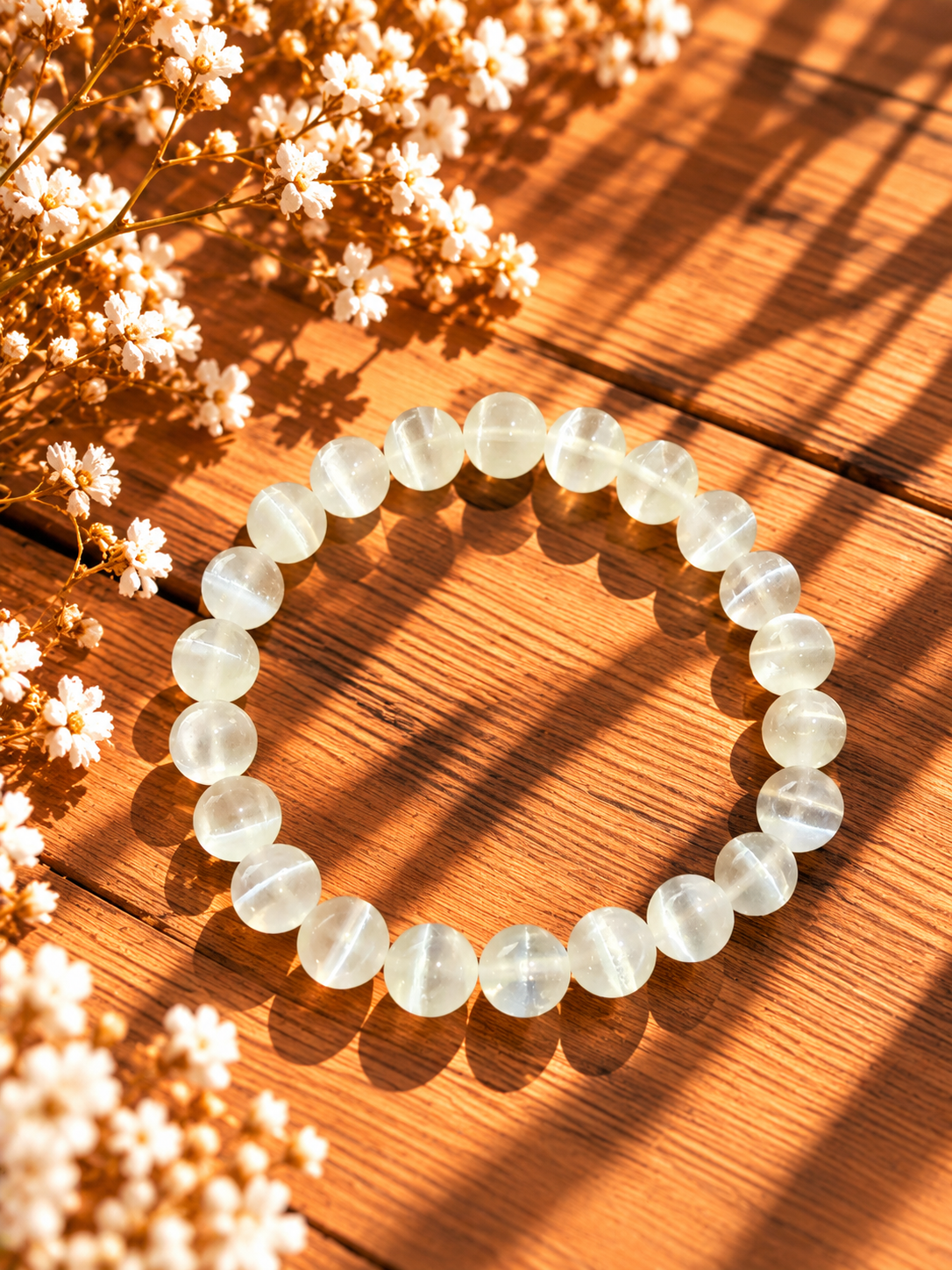 BRACELET BOULE 08MM SÉLÉNITE AA