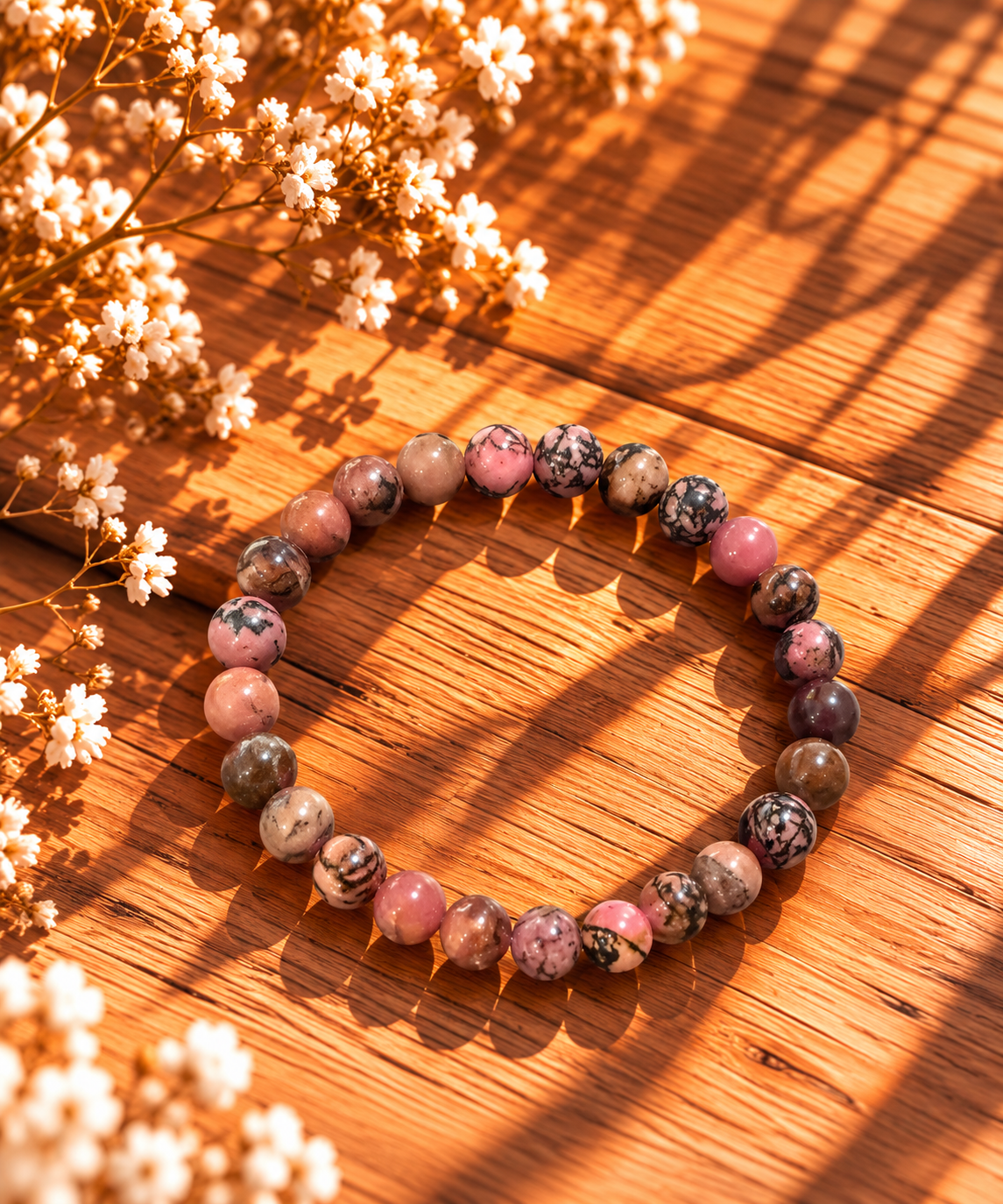 BRACELET BOULE 06MM RHODONITE MADAGASCAR A