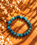 BRACELET BOULE 08MM APATITE BLEUE AB