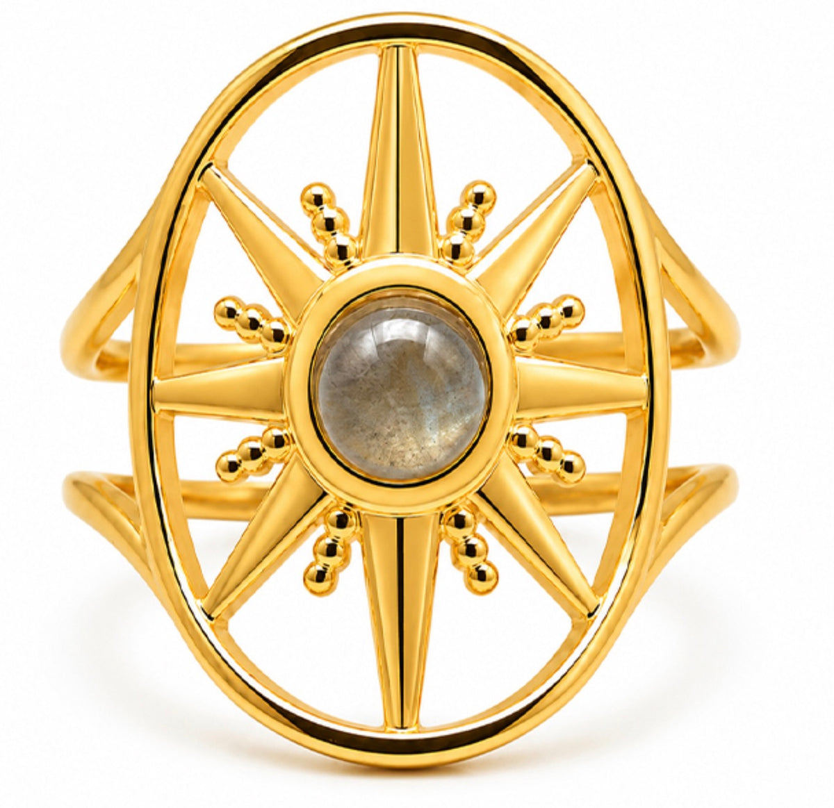 BAGUE NOVA DORÉE LABRADORITE A