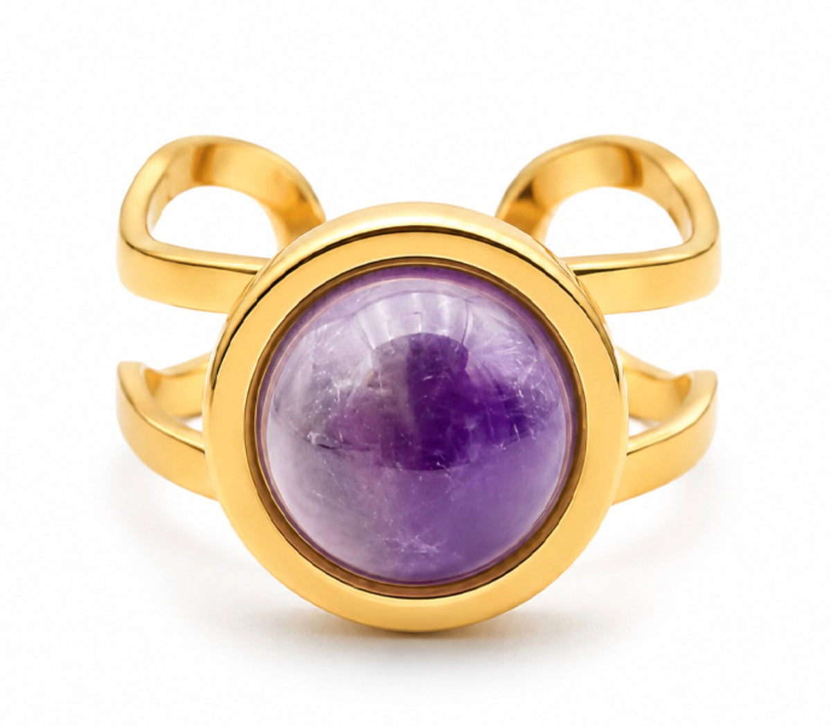 BAGUE AZÉLYS DORÉE AMÉTHYSTE A