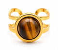 BAGUE AZÉLYS DORÉE OEIL DE TIGRE A