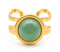 BAGUE AZÉLYS DORÉE AVENTURINE VERTE A