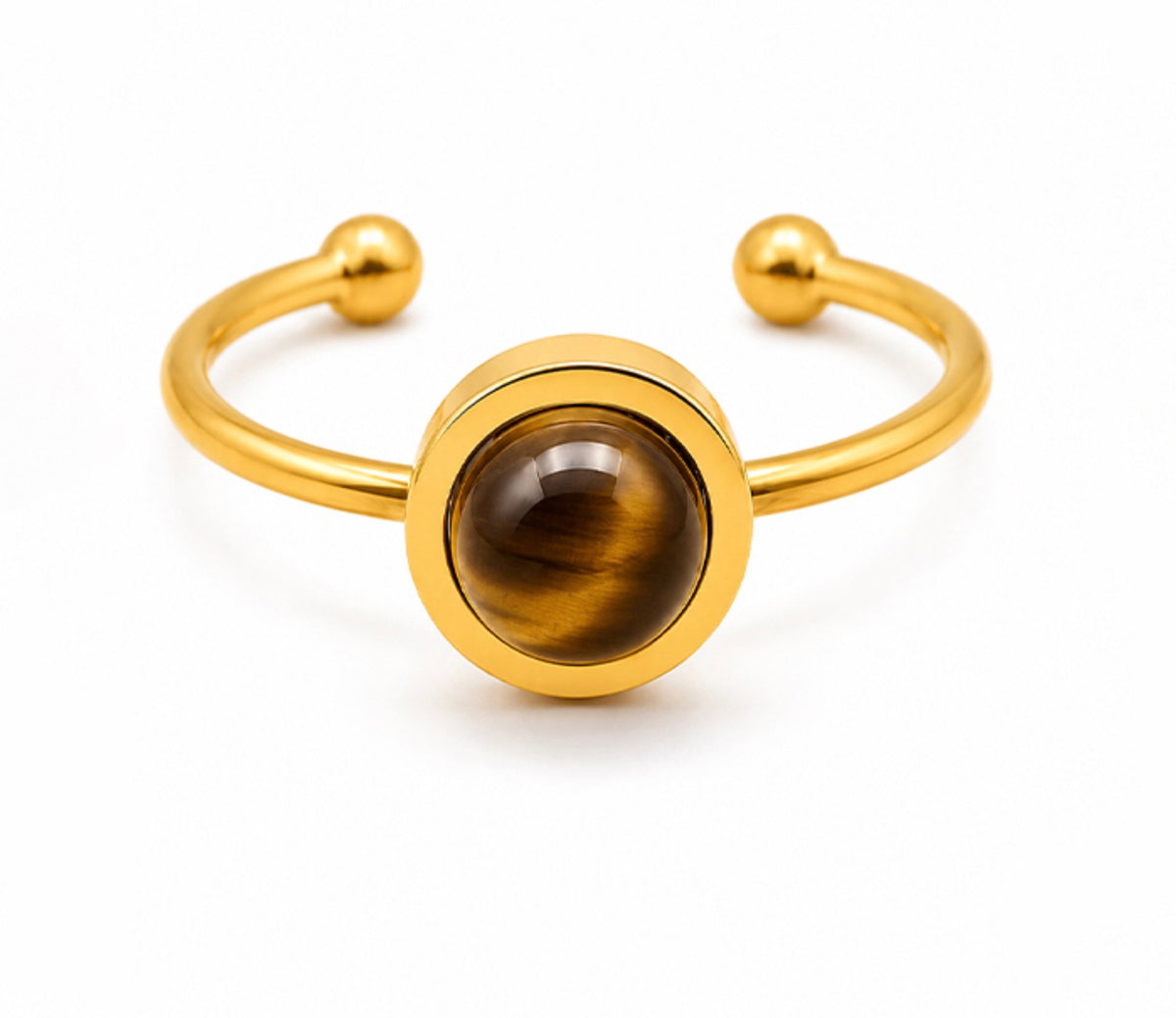 BAGUE ISEL DORÉE OEIL DE TIGRE A