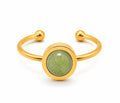 BAGUE ISEL DORÉE AVENTURINE VERTE