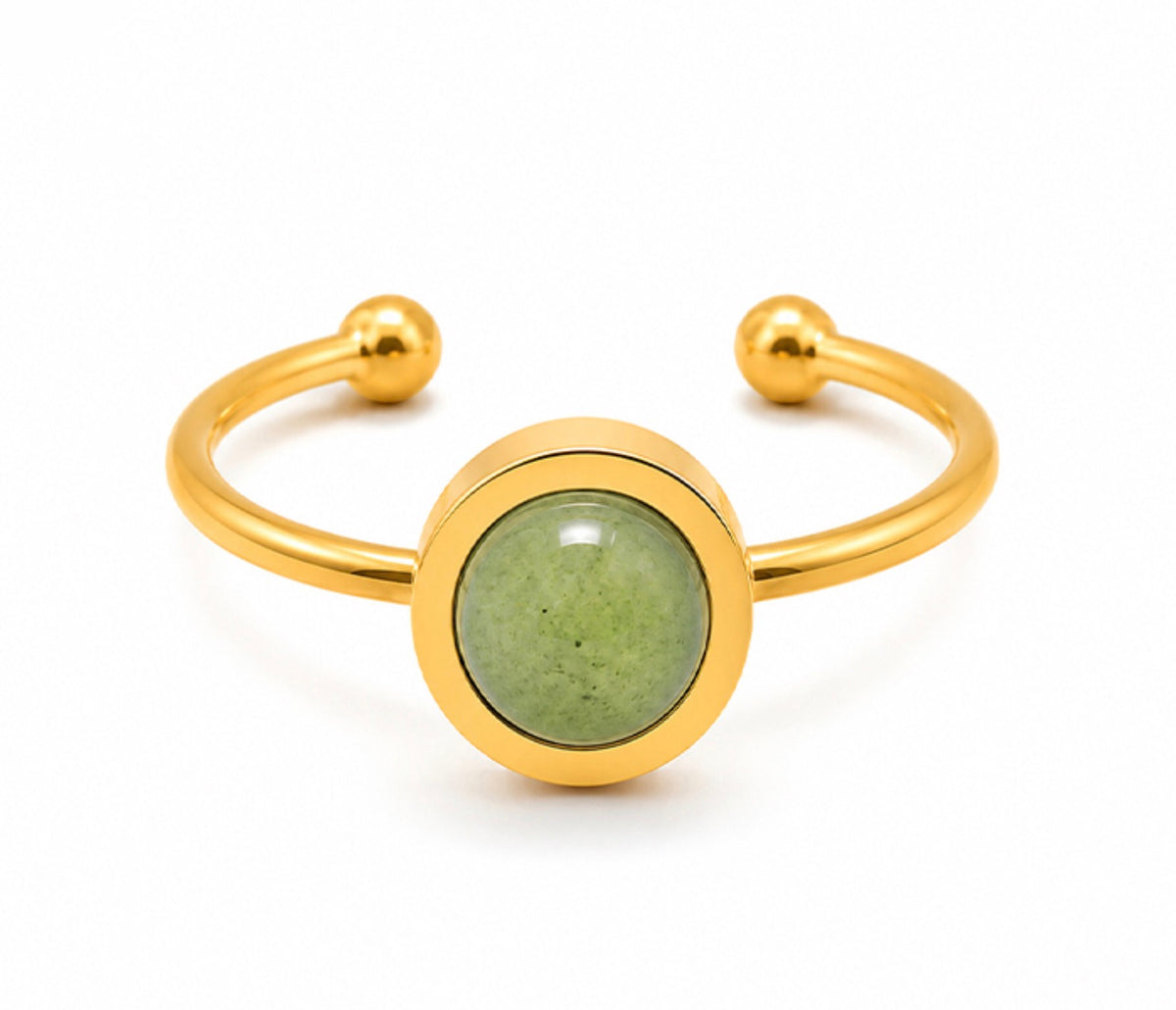 BAGUE ISEL DORÉE AVENTURINE VERTE