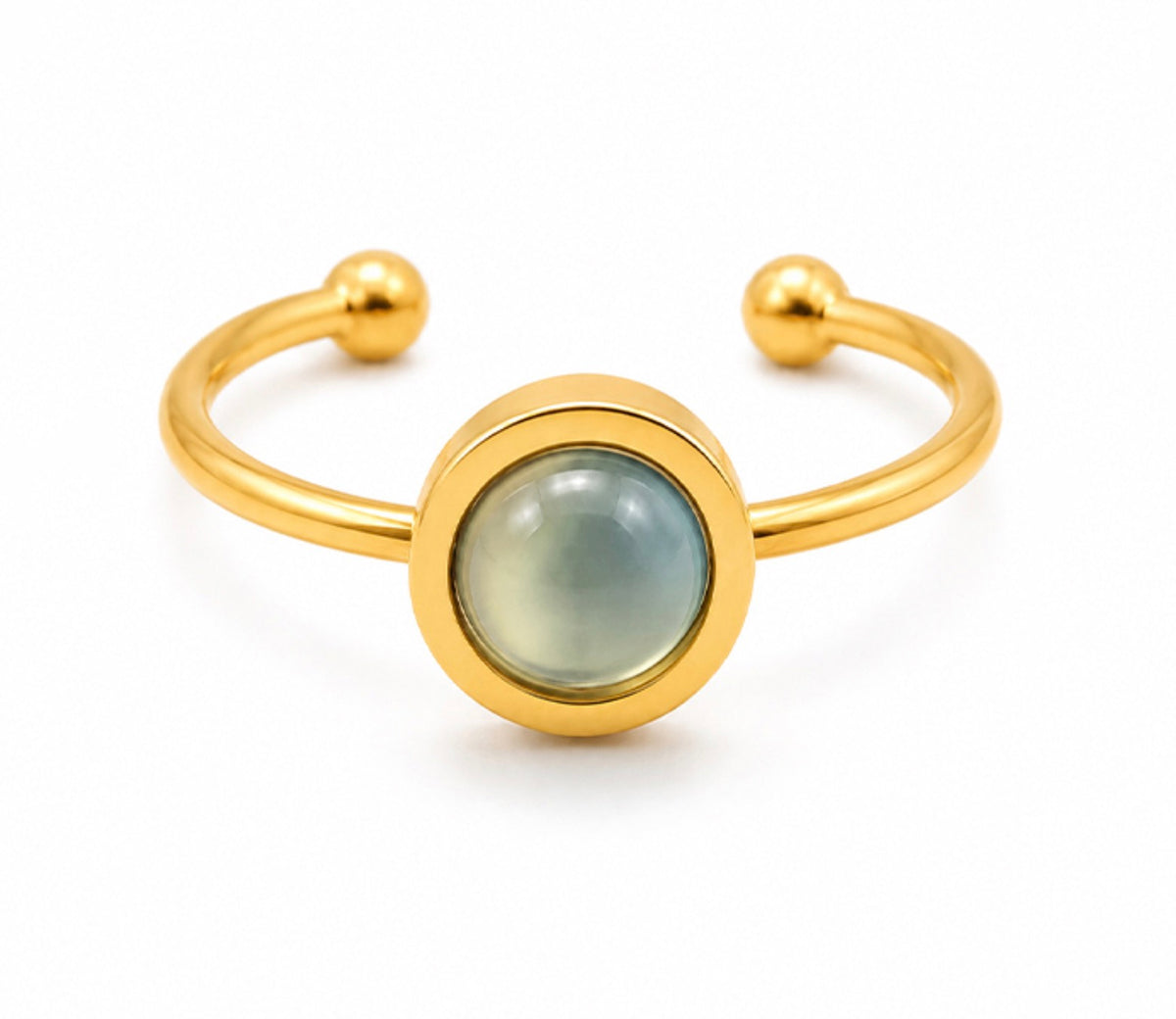 BAGUE ISEL DORÉE AIGUE MARINE A
