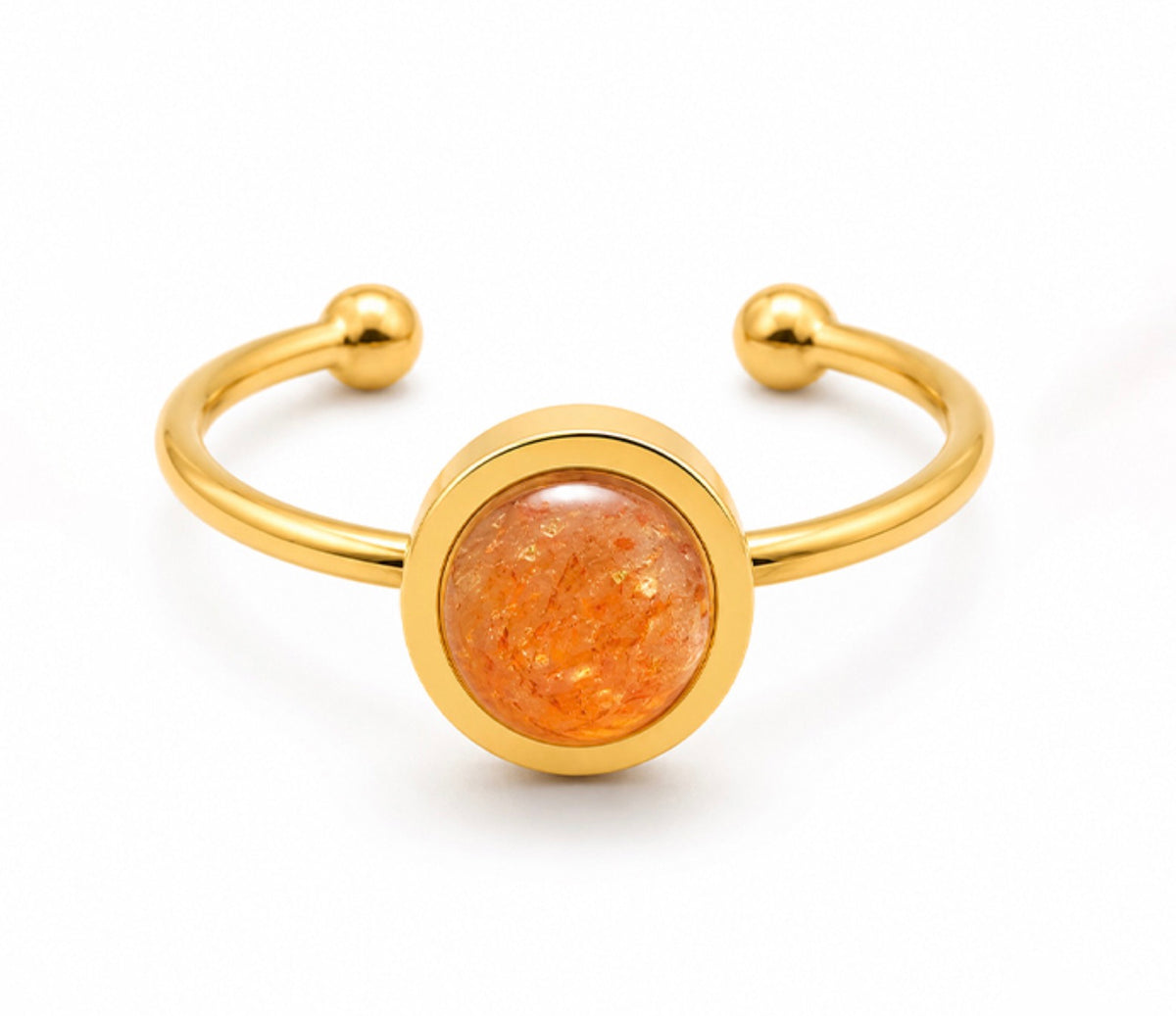 BAGUE ISEL DORÉE PIERRE DE SOLEIL AA