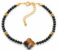 BRACELET ROSALIA DORÉ OEIL DE TIGRE, ONYX A