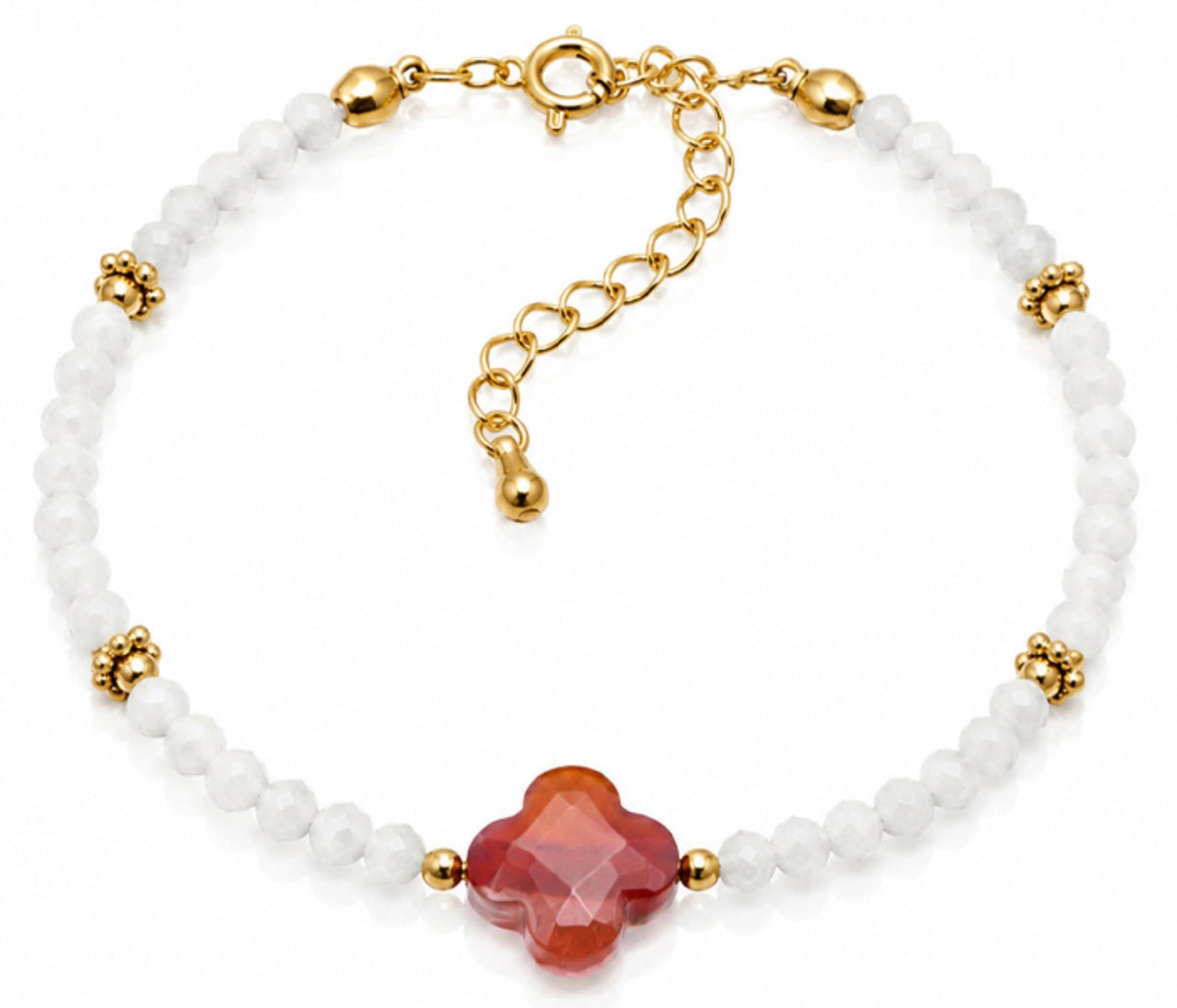 BRACELET ROSALIA DORÉ CORNALINE, PÉRISTÉRITE A