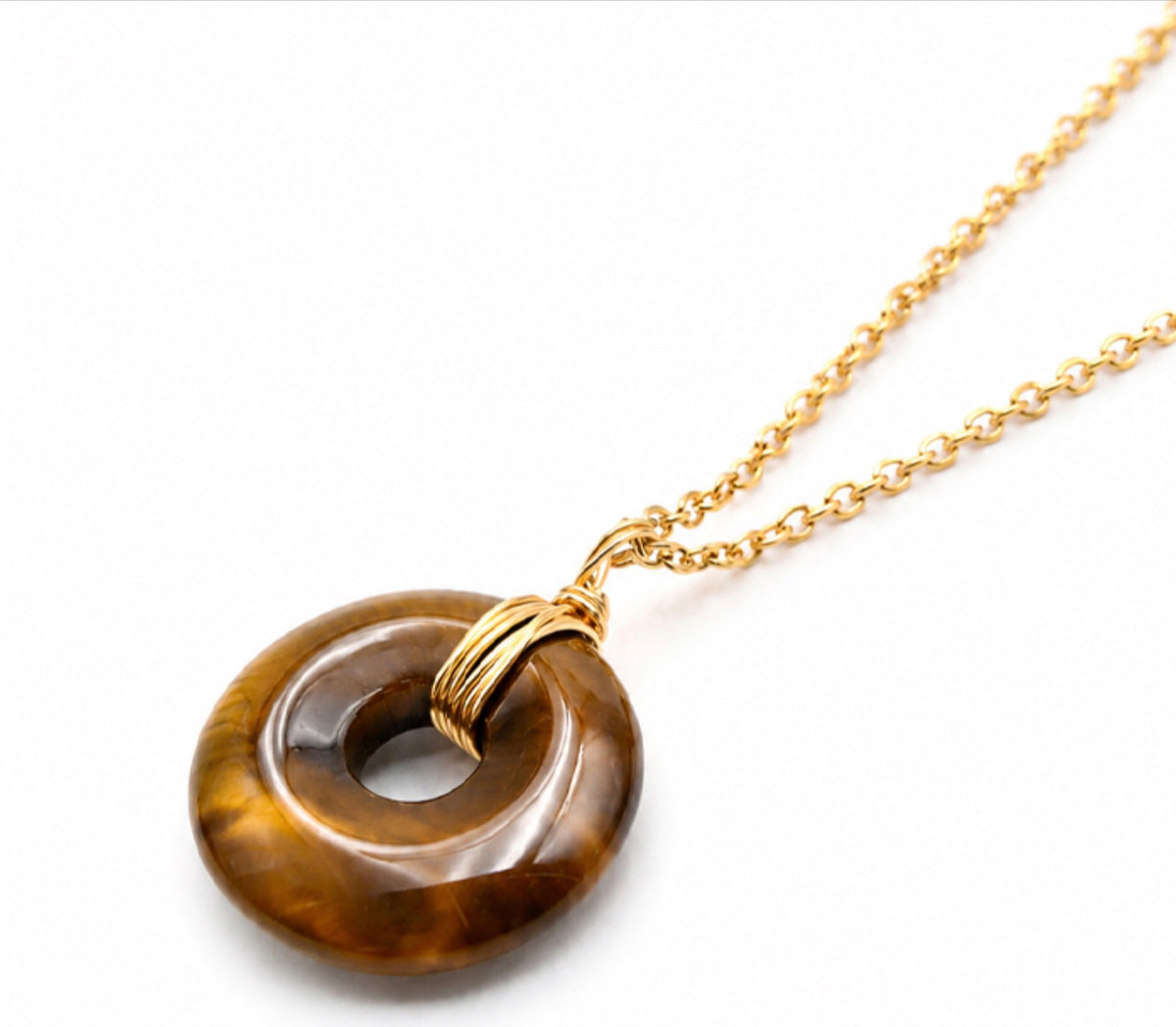 COLLIER LOA DORÉ OEIL DE TIGRE A